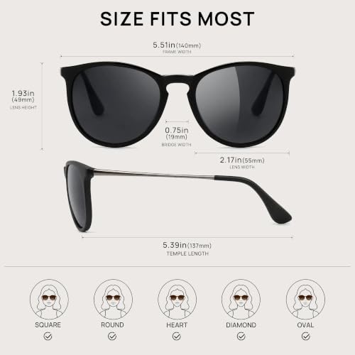 Image of SUNGAIT Premium Vintage Round Sunglasses for Women Men Classic Retro Style