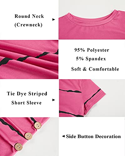 Ebifin Girls Casual Short/Long Sleeve T Shirts Crewneck Tunic Tops Kids Button Striped Tee Blouses Size 4-15 #TOP3