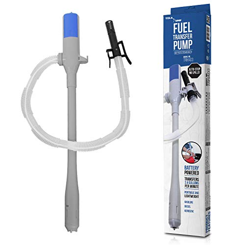 TERA PUMP 2AA Battery Powered Siphon Fuel Pump with Auto Stop & Buzzer ( 2.4 Gallons per Min )