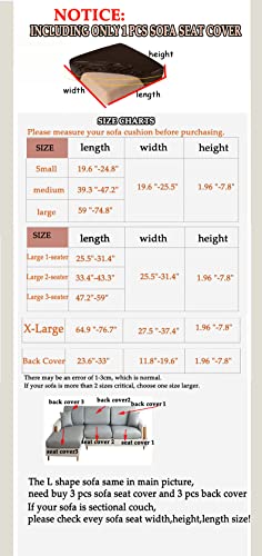 Lygooh Leather Couch Cushion Covers Waterproof Dog Sofa Seat Covers Furniture Protector For 4 Seater Stretch Sectional Couch Cover Replacement 1 Piece (X-Large, Black) #TOP1