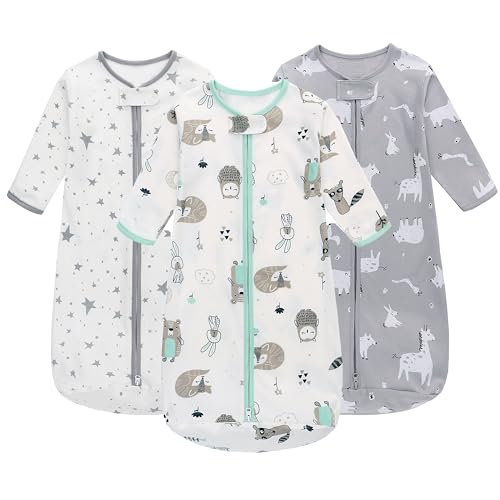 Image of Long Sleeve Sleep Sack, 100% Cotton Baby Sleeping Bag 0-18 Months Baby Wearable Blanket Super Soft Toddler Kids Sleeping Sack
