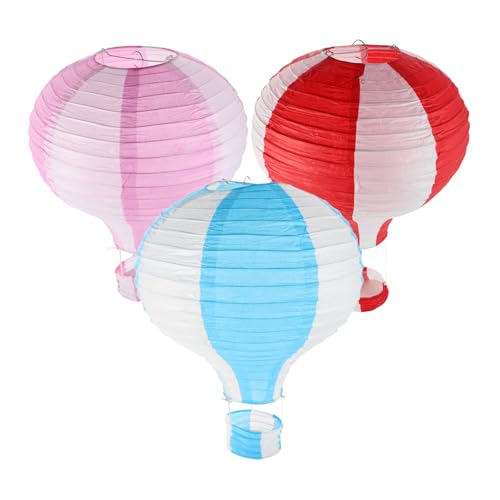 COHEALI 3pcs Hot Air Paper Lanterns Festive Decorations for Birthdays Anniversaries and Parties Easy to Reusable Design Japanese Style Decor