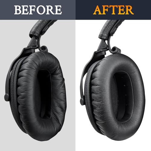 Almohadillas de repuesto SOULWIT para auriculares Marshall Monitor III (edición 3.0) ANC, cojines para orejas con cuero proteínico suave y espuma viscoelástica de alta densidad - Negro miniatura 6