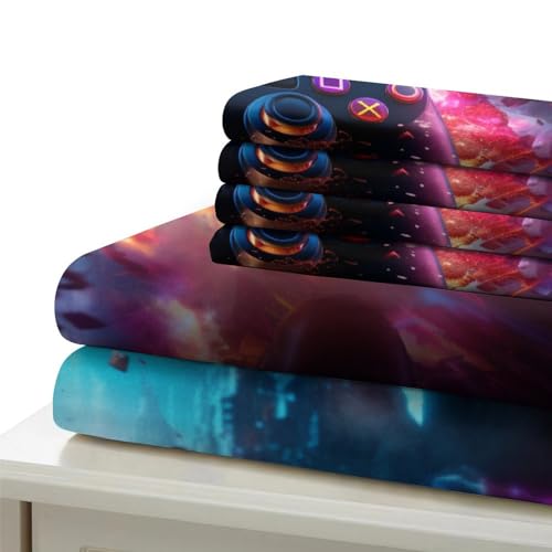Housse de couette manette de jeu 220x240 parure lit 3 pièces imprimé 3D vortex adulte - 6