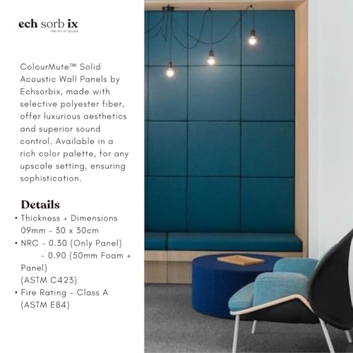 Image of MMT Acoustix Premium Felt Acoustic Panels for Offices, Bedrooms & Studios | Sustainable PET Felt Panels for Echo Reduction & Sound Absorption | 1x1 Ft, 9mm Thick | Carolina - Pack of 16