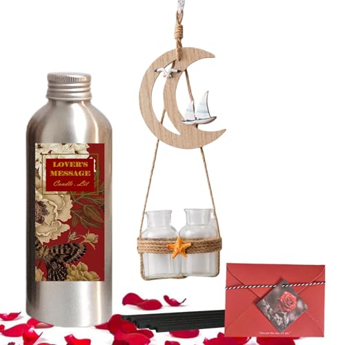 Luxurious Reed Diffuser Set - Red Rose, Peony, Lychee & Musk Fragrance - 180ML Long-Lasting Aroma Purifier - Perfect Gift for Women