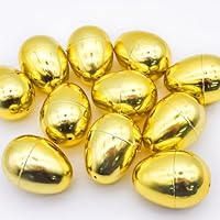 MACULPER 12 Stück Gefüllte Ostereier,Osterei zum Befüllen Goldene Ostereier Glänzende Metallische Easter Korb Stuffs Füllstoffe Ostern Geschenk für Ostern Themenparty Gunst Klassenzimmerprei