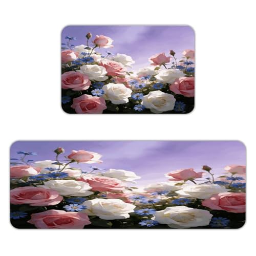 Tapetes de cocina antifatiga acolchados e impermeables para el hogar, pack de 2 2
