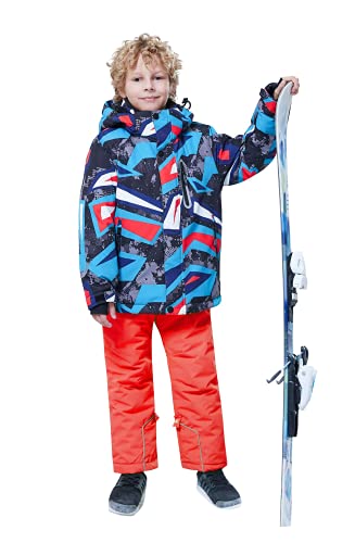 WOWULOVELY Big Boy's 2-Piece Colorblock Snow Pants and Jacket Snowsuit Ski Suit2