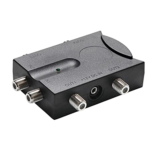 Homesen Amplificador de TV bidirecional Amplificador de sinal de antena de TV de 2 entradas com 4 sa