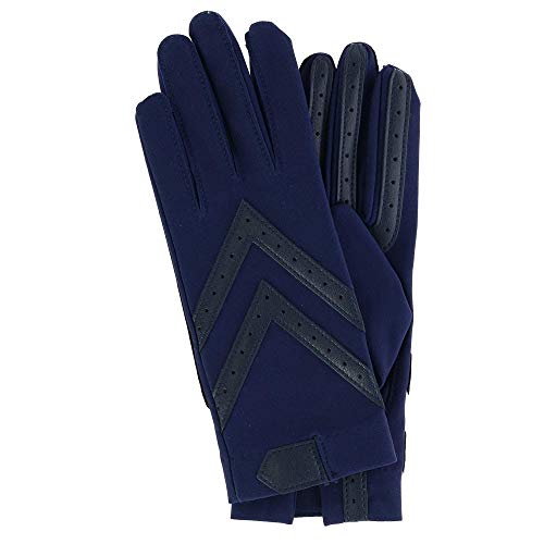 Isotoner Women's Unlined Touchscreen Leather Palm Driving Gloves, Large/Xlarge