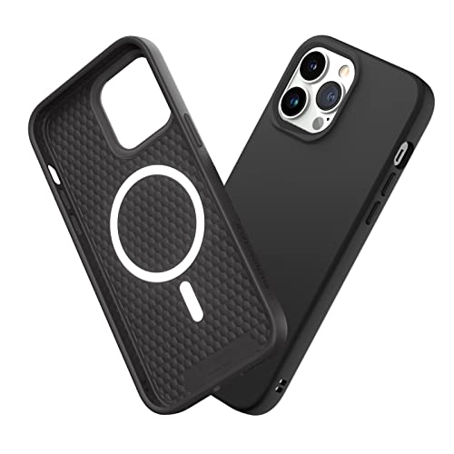 RhinoShield SolidSuit Case Compatible with Magsafe for [iPhone 13 Pro Max] | Shock Absorbent Slim Design Protective Cover with Premium Matte Finish 3.5M / 11ft Drop Protection - Classic Black