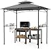 COSTWAY Grillpavillon 242x150cm, Gartenpavillon mit Doppeldach & 2 Seitenregalen & 6 Haken, BBQ Pavillon, Grillüberdachungen wetterfest, Grillunterstand für Hinterhof, Rasen, Terrasse, Pool
