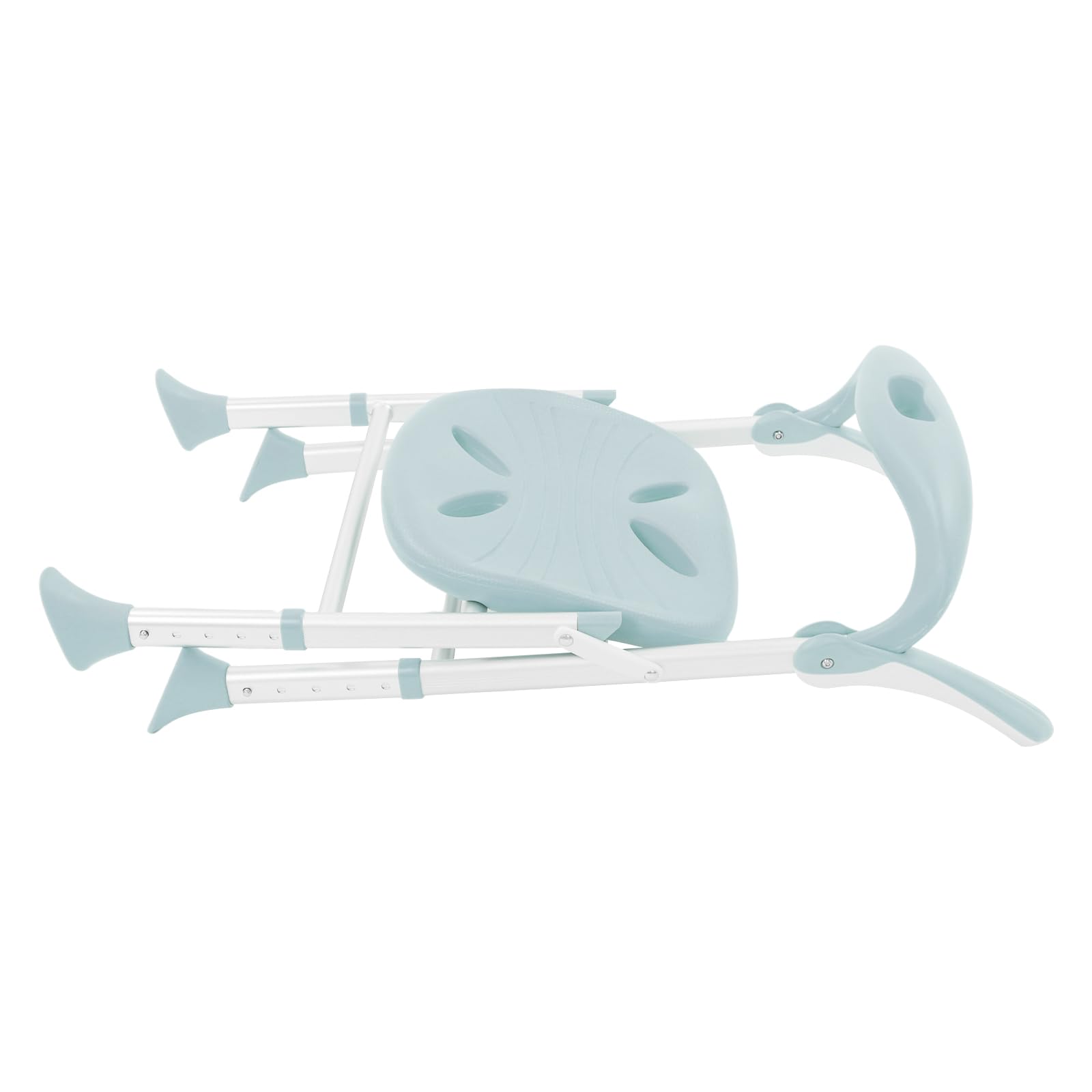 Sedia da doccia per anziani, pieghevole in alluminio T5, con schienale, regolabile in altezza, portata fino a 180 kg, per interni, anziani e disabili (verde)