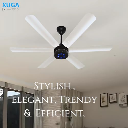 Image of XUGA Jovian F6F-D Premium Smart 1200mm, BEE 5-star BLDC fan,6 Blade,Remote Ceiling fan for Home, 100% Copper Motor,Energy Saving, High Air Delivery,LED(5 Year Warranty)
