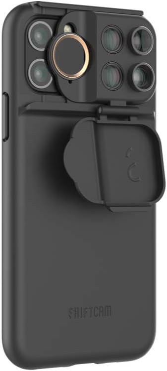 ShiftCam MultiLens Case For Apple iPhone 11 PRO | 5-in-1 set (4x Telephoto, 10x and 20x Macro, Circular Polarizer Filter, 180° Fisheye) | Black