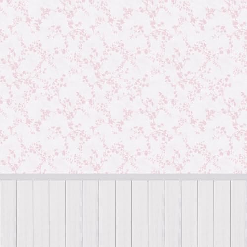 Papel pintado infantil para habitacion de niñas en tonos rosa y crema 5
