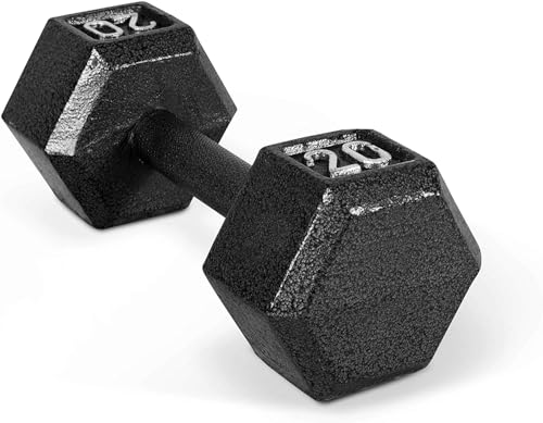 Image of amazon basics Cast Iron Hex Dumbbell Weight - 11.2 X 4.5 X 3.9 In, 9 Kg, Black
