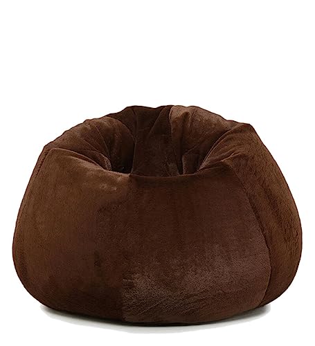 Image of New Brown Classic Design Furry, Bean Bags with Beans Filled, Chair. Premium and Luxurious Fur Bean Bag with thermocol Balls XXXL (Brown)