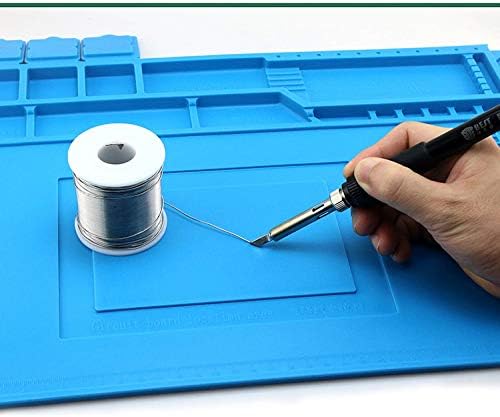 Silicone Repair Mat, 45 x 30cm Heat Insulation Silicone Repair Mat Heat-Resistant Soldering Station Mat for Workbench, Cell Phone Laptop Repair