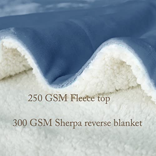 Lbro2M Sherpa Fleece Bed Blanket Queen Size,Super Soft Fuzzy Plush Warm Cozy Fluffy Microfiber Couch Throw Velvet Double Reversible Luxurious Blankets (Light Blue, Queen(90X90 Inches)) #TOP3