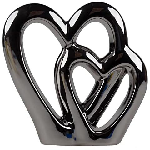 SIL Interiors Silver Double Heart Ornament Cover