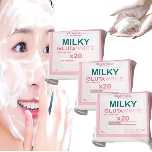 Milky Gluta White Soap, Charkush Beauty Gluta Milk Soap, For Smooth and Soft Complexion, Gluta Milk Bar Soap for Face & Body (3)