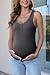 UNCLECAT Women's Maternity Tank Tops Summer V-Neck Sleeveless Pregnancy Clothes Casual Basic Shirt Dark Grey