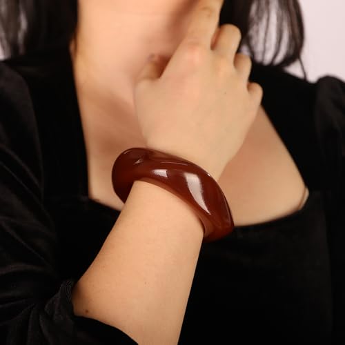 JWICOS Resin Bangle Bracelet for Women Acrylic Cute Chunky Bracelet for Women Exaggerated Irregular Acrylic Resin Wristband Bracelet Bangle2