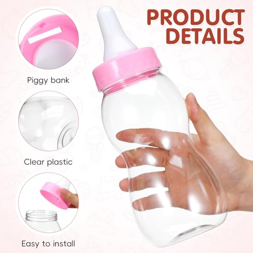 Image of SUPVOX Baby Bottle Piggy Bank 11.02 X 4.13 X 4.13 in Transparent Money Box Saving Pot Money Box for Coins Desktop Ornament for Kids Birthday Baby Shower Nursery Decor