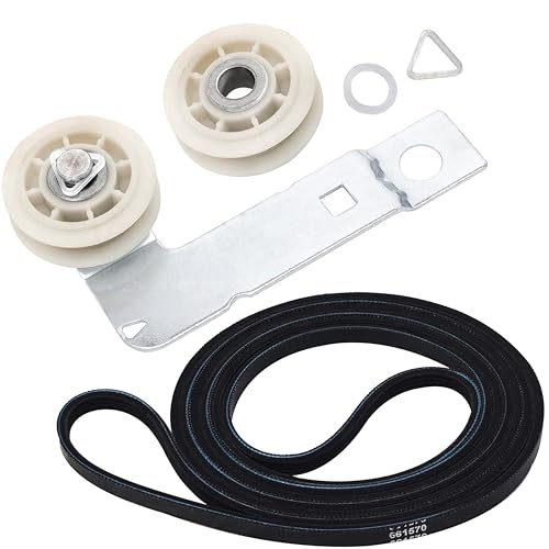 BlueStars 661570V 661570 & 279640 & W10837240 Dryer Drum Belt Idler Pulley and Pulley Kit - Compatible with Whirlpool Maytag Kenmore Dryers WED9200SQ0 WED5600XW0 WED9200SQ0 GEW9250PW1