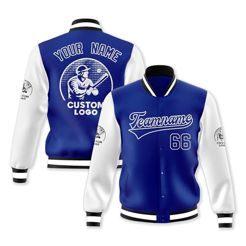 MZBY Custom Baseball Letterman Jacket with Stitched Name Number Team Logo for Men Women Youth