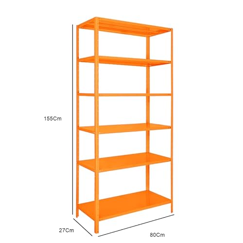 Estante 5 Prateleiras Aço 155x80x27 Bipartida Laranja10093