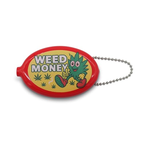 GOOFBALLS Weed Money Coin Purse Keychain Funny Mini Wallet for Loose Change Novelty Gift for Adults