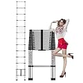 OGMOYT Extendable Ladders 7M/6M/5M/4M/3M/2M Aluminum Telescoping Ladder, Lightweight Portable Folding Ladder for Home, Outdoor Work, Max Load 330Lbs/Silver/2.7M/8.8Ft,Silver5.5M/18Ft