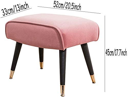 Repose-pieds rectangle en velours rose pour dressing