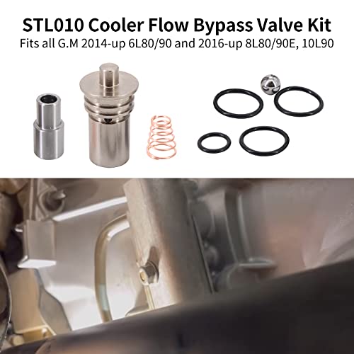 Tektall STL010 Cooler Flow Bypass Valve Kit Compatible with G.M Transmission 6L80 6L90 2014-up & 8L80 8L90 8L90E 2016-up & 10L90 Transmission Cooling System Upgrade Kit - Thumbnail 2