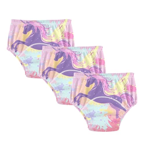 Coikll Cute Rainbow Horse Toddler Training Underwear Waterproof Baby Pee Pants -3T