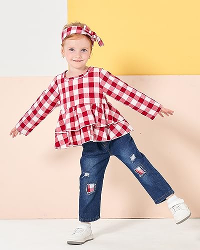 Renotemy Baby Girl Clothes Toddler Girl Clothes Outfits Infant Clothing Jeans Pants Set Cute Clothes Set for Girls3