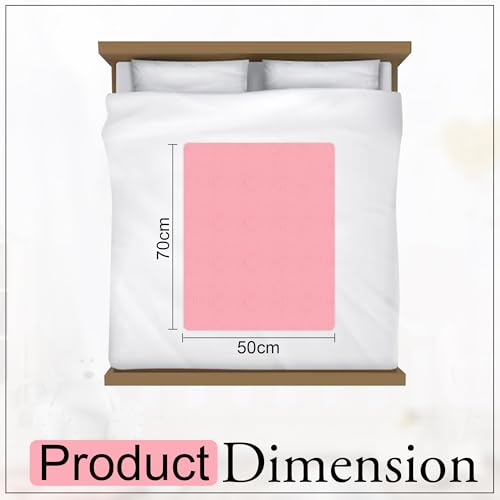 Image of GLUN Quick Dry Absorbent Baby Bed Sheet for Mattress Protector, Pack of 2 Baby Cute Pink Bed Sheet, Size 50x70cm, Waterproof, Quick Drying, Anti-Itching Cloth