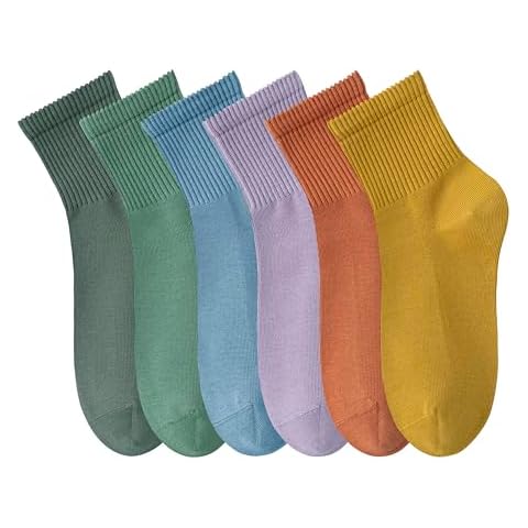 MAGIARTE Women's Mini Crew Cotton Socks 6-Pack Cover