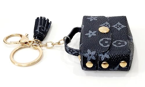 Image of JSR Designer Mini Bag Keychain with Tassel, Gold Chain, Multiple Patterns, Fashion Accessory For Car Bike Purses And Gifting