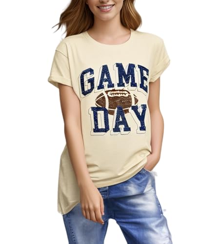 Football Shirts for Women Game Day Shirt Football Season Tshirt Sunday Graphic Tee Gifts Party Short Sleeve Tops2