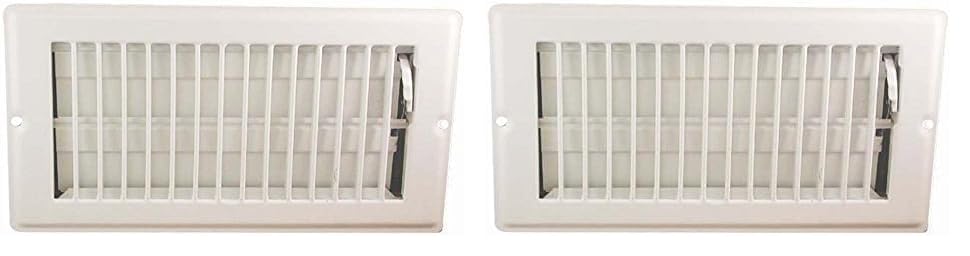 DANCO Registro de piso de acero de 4 x 10 pulgadas con caída de 1-516 pulgadas, blanco, paquete de 2 (62070)