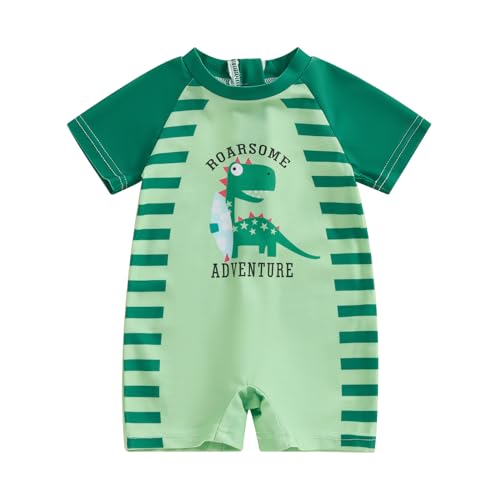 Dcohmch Baby Boy Swimsuit Rashguard Pattern Print One Piece Bathing Suit Toddler Zipper Swimwear 6 9 12 18Months 2T 3T (Green 6, 6-12 Months)