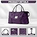 Sports Duffel Bags for Women Dark Purple Weekender Travel Totes Bag for Airplane, Cute Sports Gym Dance Bag Overnight Luggage Bag with Wet Pocket, Carry On Hospital Bag for Labor and Delivery