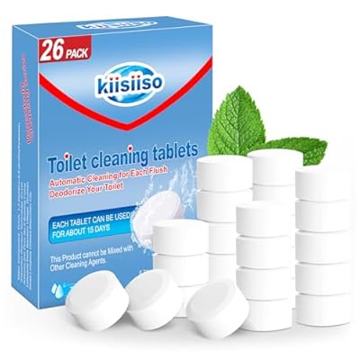 KIISIISO Toilet Bowl Cleaners 26 PACK, Automatic Toilet Bowl Cleaner Tablets for Deodorizing & Descaling, Long-Lasting Cleaning Tablets for Toilet Tank Against Tough Stains