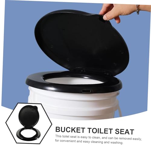 TEMPNAP ポータブルキャンプ用トイレ便座 蓋付き 軽量製 耐久性抜群 簡単立 屋外携帯便利 バケツトイレ交換用 快適設計 小型収納可能