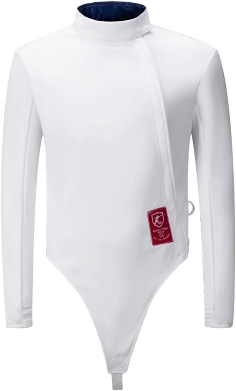 350N Training Fencing Clothing, Adult and Children Fencing Top, Foil/Epee/Saber Fencing Protective Clothing(Color:White Left Hand,Size:52#)