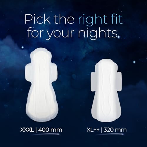 Image of Nua All Night Comfort Sanitary Pads | Pack of 18 (XXXL 400mm) | Extra Wide Core | Front to Back Coverage | Upto 12 Hours of Absorption | Super Soft and Breathable | No Rashes | 100% Toxic-Free